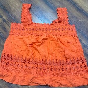 Old Navy Orange Lace Detail Blouse